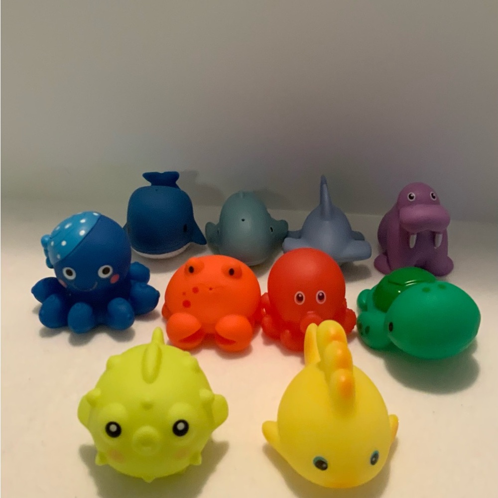 10 Colorful Sea Animal & Mammals Bath Toys- Great Stocking Stuffers.